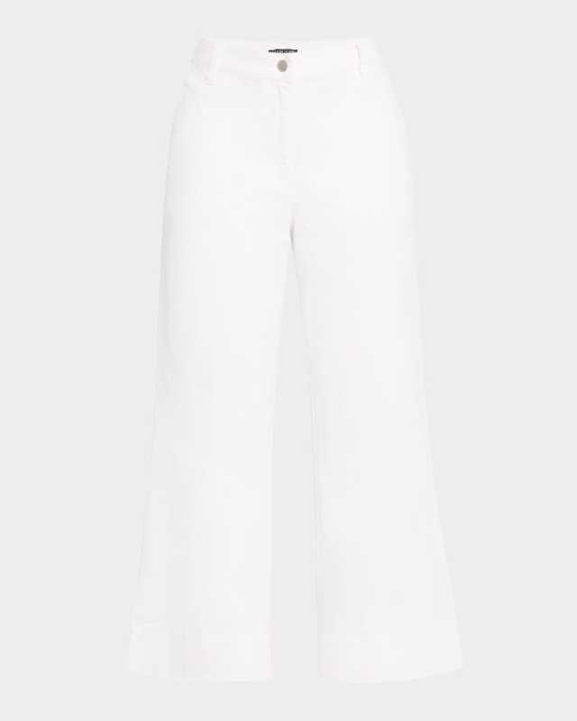 Petite Garment-Dyed Stretch Denim Crop Pants